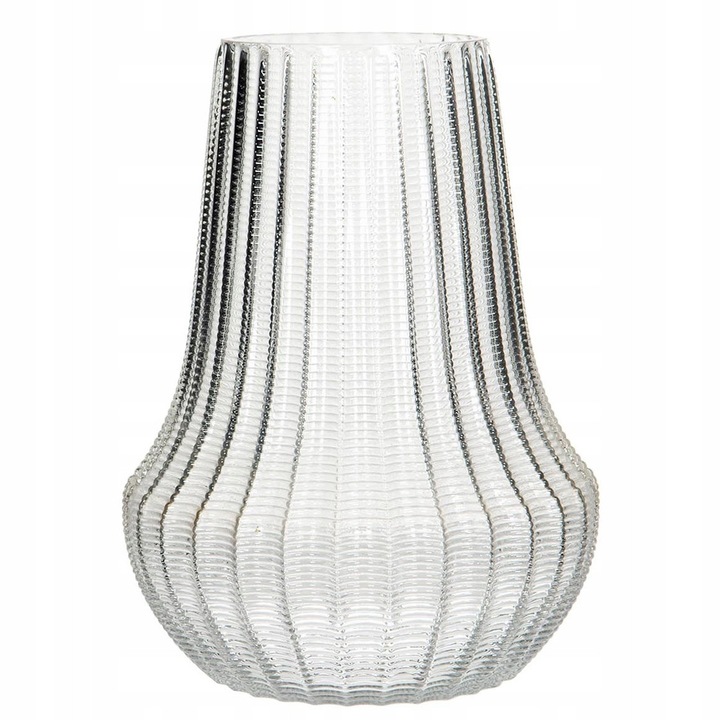 Vaza din sticla cristalina, Skandi, 25cm inaltime, transparenta, pentru buchete