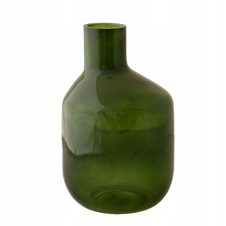 Vaza decorativa Skandi Noa, verde, 11cm x 20cm, din sticla transparenta