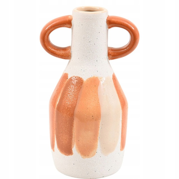 Vaza ceramica, Skandi, Kiwo, portocaliu/alb