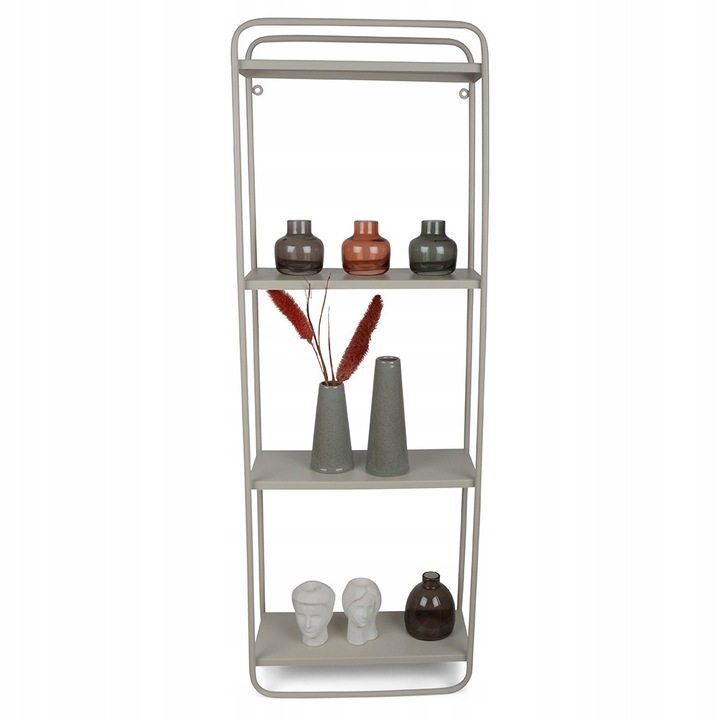 Raft metalic Skandi, 4 polite, gri, 31.5x15x91cm