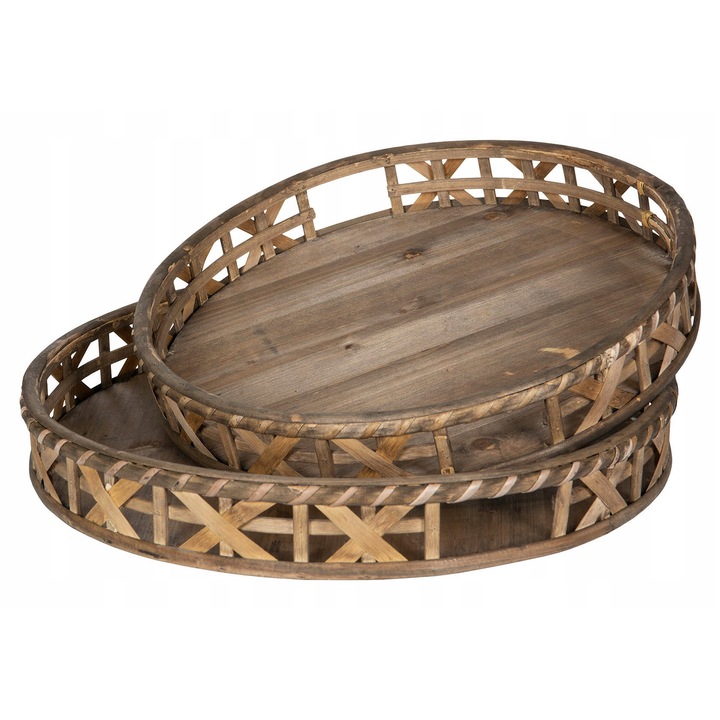 Set 2 tavi servire, Skandi, bambus natural, 45x6cm, 40x6cm