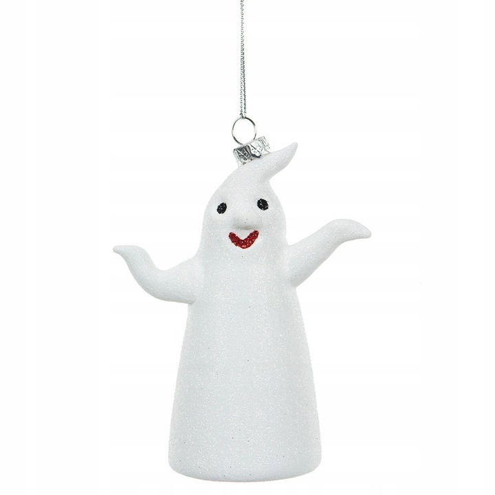 Decoratiune de Craciun, Skandi, in forma de fantoma, alba, 11.5x9.5cm