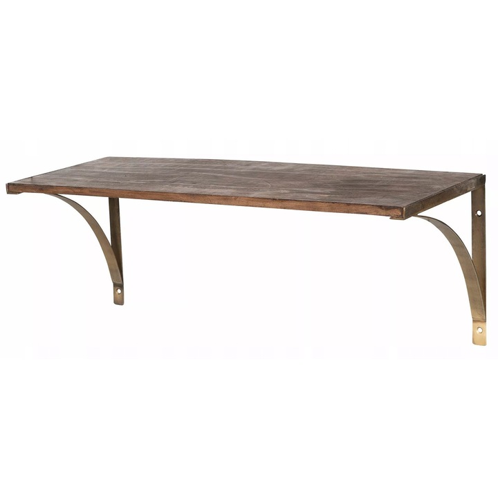 RAFT DE PERETE BOHO pentru living, pentru carti, lemn, metal, 60 cm