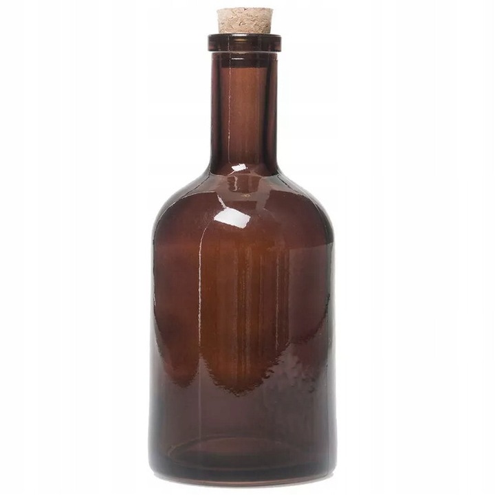 Sticla pentru lichior Skandi 400ml, sticla cu dop, maro, 18x8cm