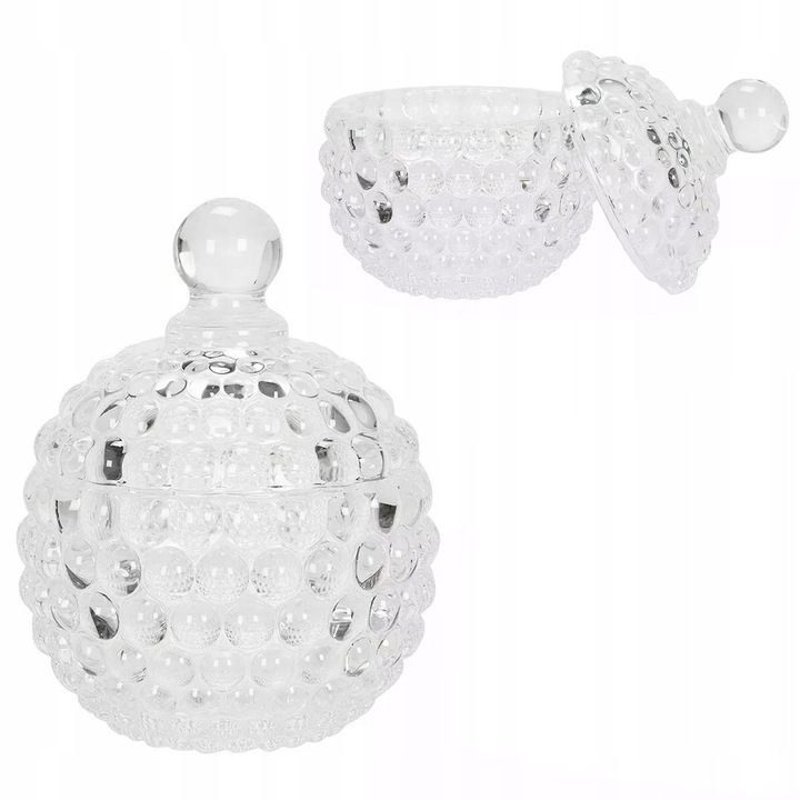 Прозрачна стъклена захарница, Skandi, 8.5x11см