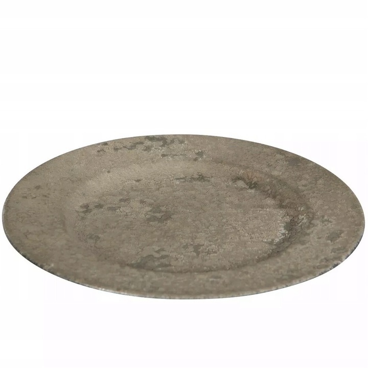 Suport lumanari, Skandi, rotund, 15cm, bej, material reciclat