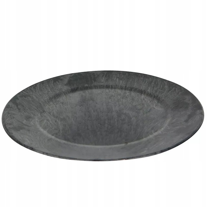 Suport pentru ghiveci rotund, Skandi, 13cm, gri cu efect de marmura, material reciclat