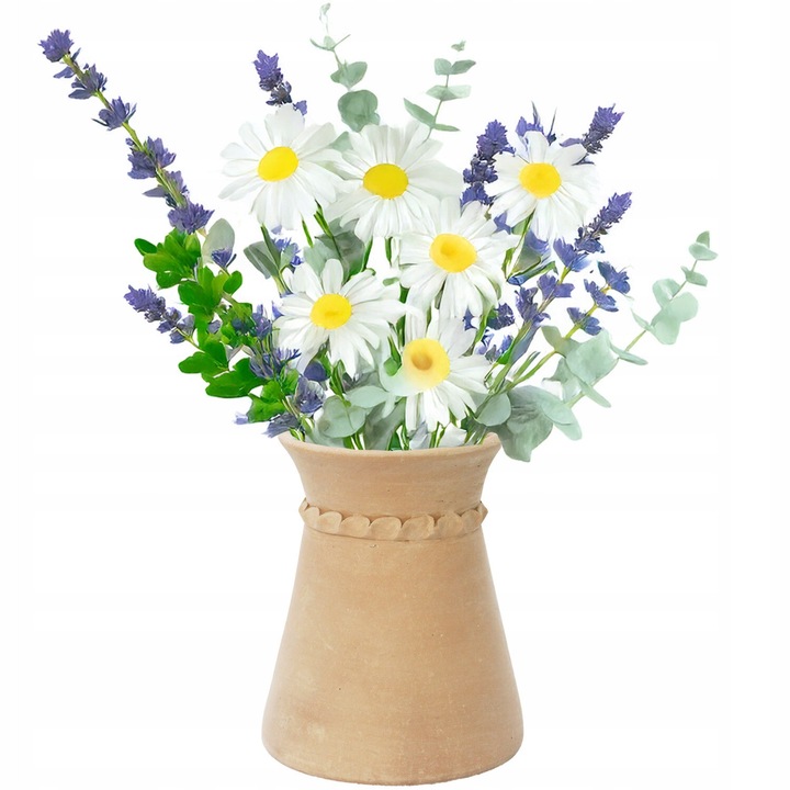 Vaza din lut Skandi 19cm, teracota, pentru flori proaspete si uscate, stil boho