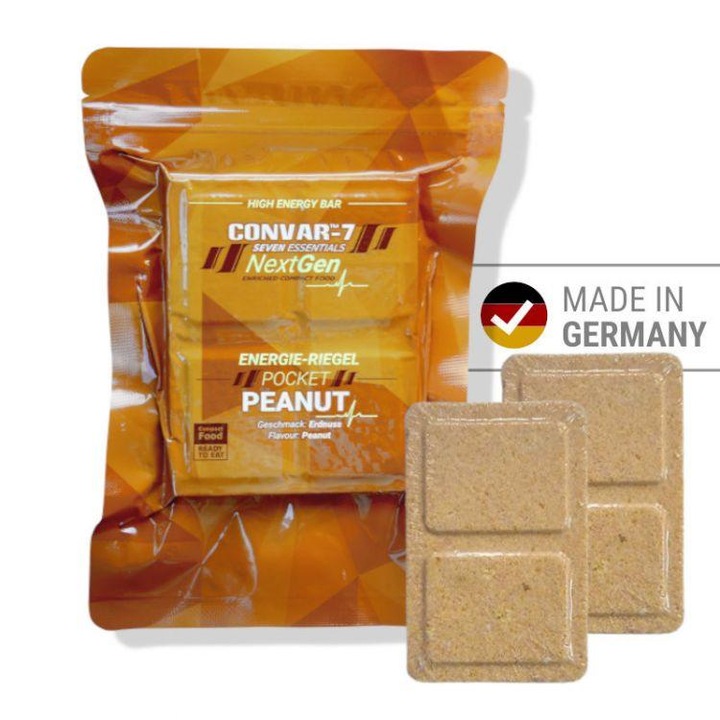 Bară energetică CONVAR-7 NextGen Pocket Peanut 120g, pentru camping și drumeții, aromă de arahide