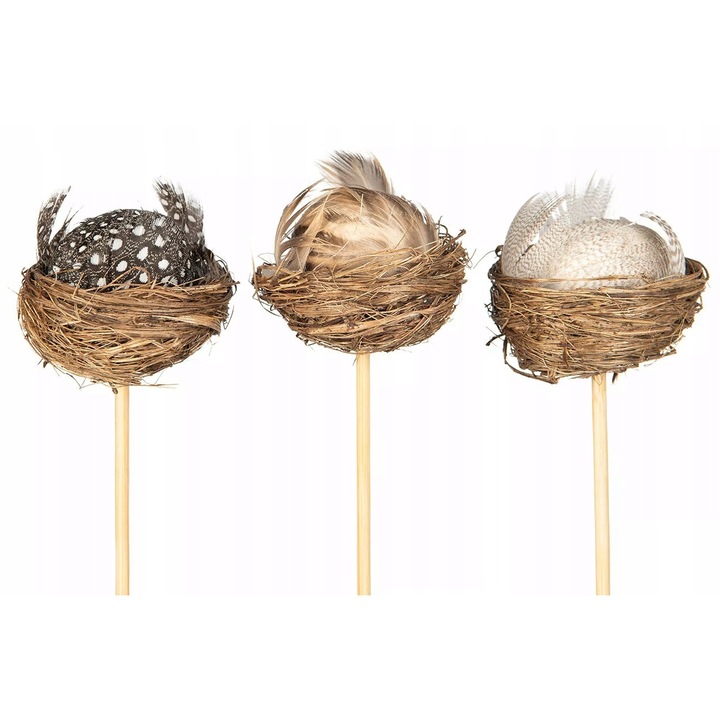 Decoratiuni de primavara, Skandi, ou de Paste, natural, 3.5x5cm, 20cm