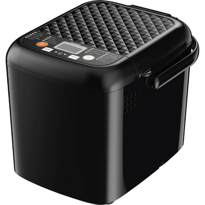 Masina de paine Laretti LR-EC7710, 500W, 600g, 19 programe, Afisaj LCD, Functie de mentinere la cald timp de 60 de minute, Grad de rumenire: intunecat/mediu/usor, Pahar de masurare, lingura de masurare, carlig