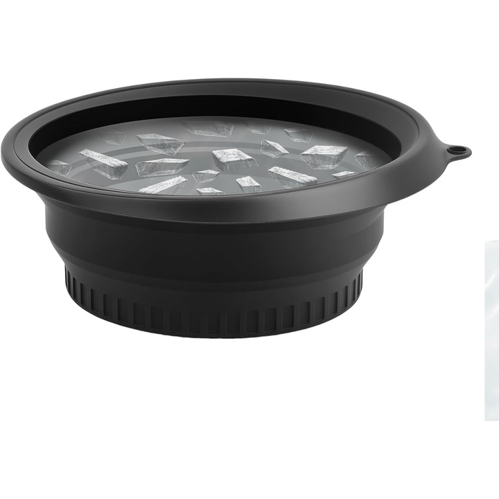 Lighean Terapeutic cu Gheata pentru Fata, Silicon Flexibil si Pliabil, Tava Integrata pentru Cuburi de Gheata, Reducere Umflaturi si Iritatii, Accesoriu pentru Baie sau Calatorii