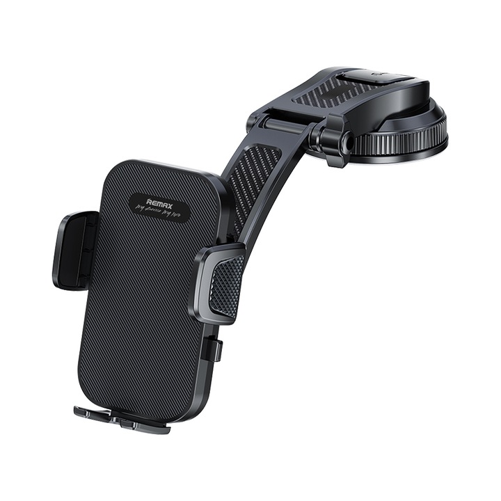 Дълга поставка за телефон в кола, ултрастабилна XXL вендуза (устойчива на 90 °C), въртене на 360°, монтаж на табло/предно стъкло, съвместима с 4‑6, 5″, черна