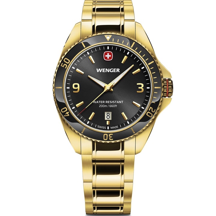 Wenger 01.2031 ferfi karora, kvarc, 40mm, 20ATM