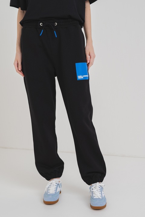 KARL LAGERFELD JEANS, Pantaloni de trening din bumbac organic, Negru, L