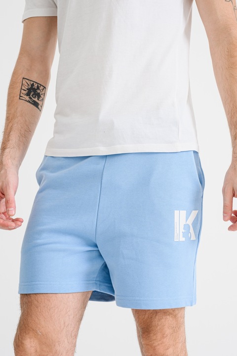 KARL LAGERFELD JEANS, Pantaloni scurti cu buzunare laterale, Alb/Albastru azur