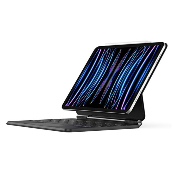 Dux ducis mk bluetooth billentyűzet + touch pad, type-c aljzat, mágneses, asztali tartó, qwerty, fekete, kompatibilis: Apple IPAD Air 11, 2025, / IPAD Air 11, 2024, / IPAD Pro 11, 2022