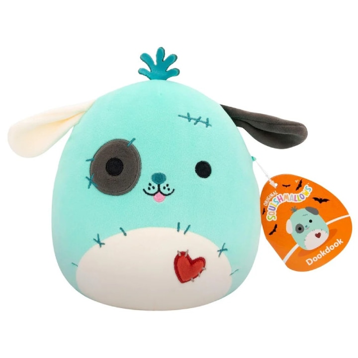 Plüss, Squishmallows, Halloween Dookdook Patchwork Dog, 19 cm