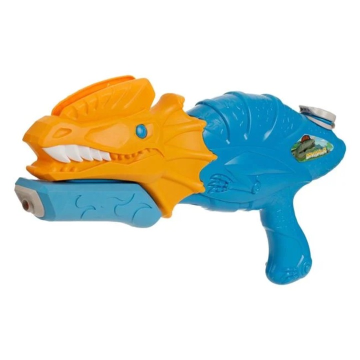 Pistol de apa 42×6×22 cm CARODIS, plastic albastru/portocaliu, model dinozaur