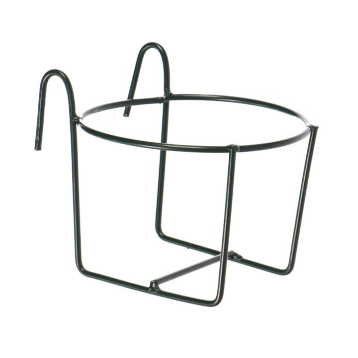 Suport ghiveci flori, metal, verde, D 18 cm