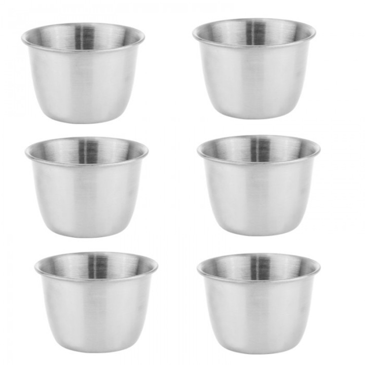 Set 6 sosiere din inox Culinaro 6xh4cm, argintie