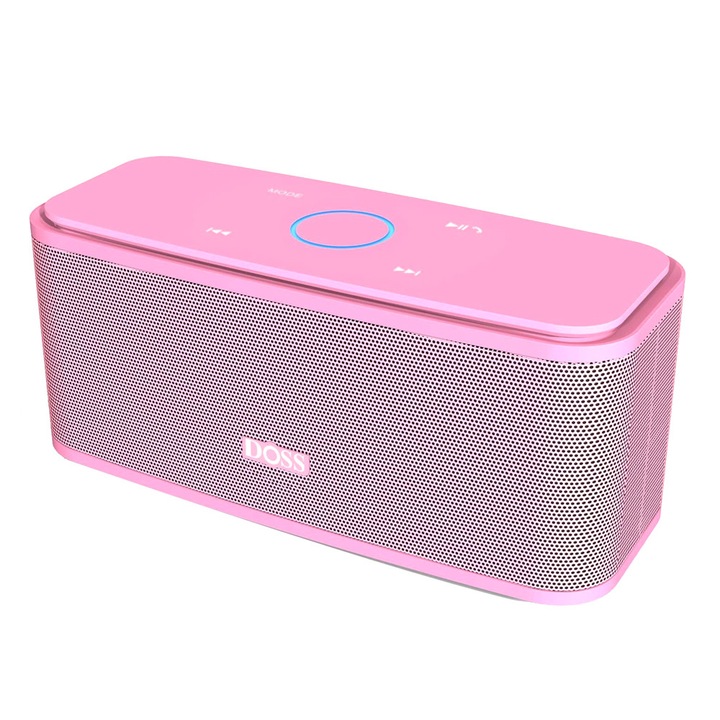 Преносима колонка DOSS SoundBox Touch, 12W, водоустойчива IPX5, 20 часа автономност, розова