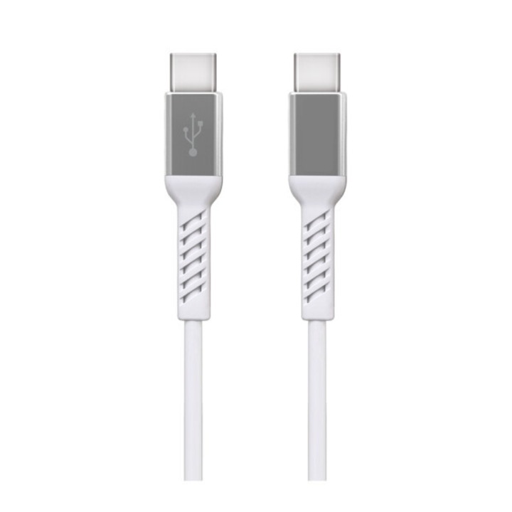 Cablu de incarcare si transfer date, USB Type-C la USB Type-C, 100w Fast Charge, 1.2m lungime, Alb