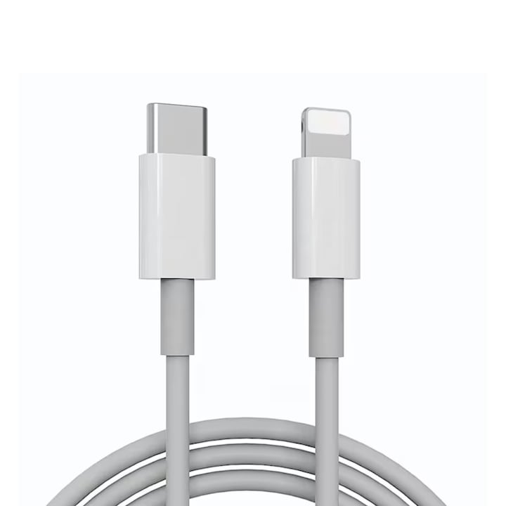 Кабел за бързо зареждане Super Fast Charge 30W за Apple iPhone 8/X/11/12/13/14/Pro/ProMax/iPad, USB-C към Lightning, 1 м, бял