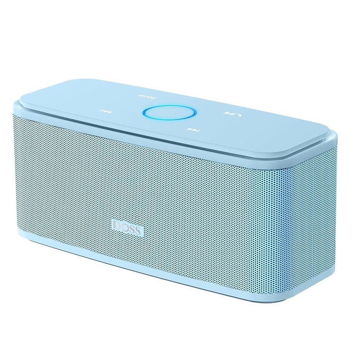 Преносима колонка DOSS SoundBox Touch, 12W, водоустойчива IPX5, 20 часа автономност, светлосиня