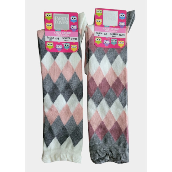 Set 2 ciorapi 3/4 Bumbac, Fetite, Aurora, 225Ass, 6-8 Ani