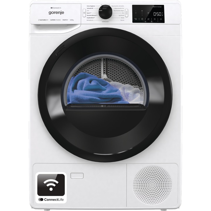 Uscator cu pompa de caldura Gorenje DPNE92/GN, 9 kg, 16 programe