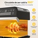 Cuptor Electric KX12D01 Friteuza cu aer cald, 16 moduri de gatit, 8 programe manuale, 1600W, capacitate 12 L, ecran digital, functie pastrare la cald, Cu 5 componente de gatit, Negru