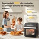 Cuptor Electric KX12D01 Friteuza cu aer cald, 16 moduri de gatit, 8 programe manuale, 1600W, capacitate 12 L, ecran digital, functie pastrare la cald, Cu 5 componente de gatit, Negru