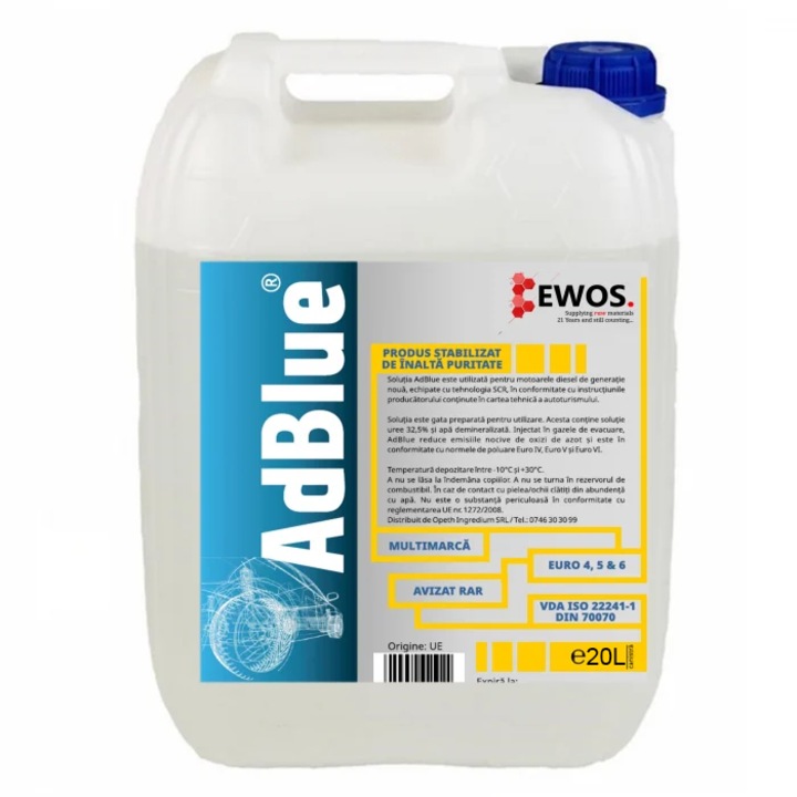 Set AdBlue Multimarca 20L Ewos, avizat RAR, VDA, ISO 22241-1 si