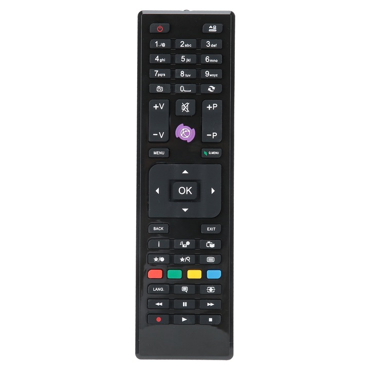 Univerzális TV távirányító, LED, könnyű, strapabíró, fekete, kis méretű