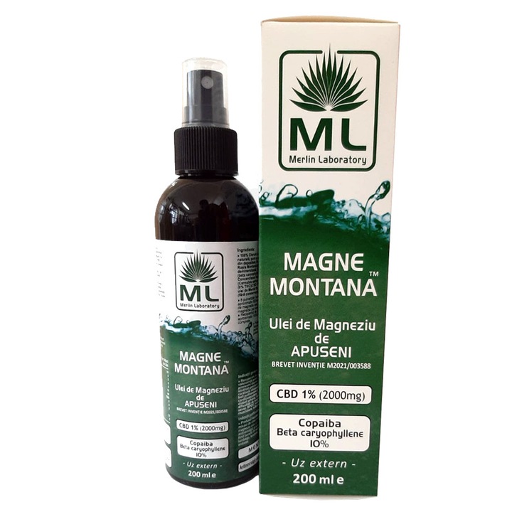 Magne Montana - Ulei de Magneziu de Apuseni cu Menta, 200ml Laboratoarele Merlin