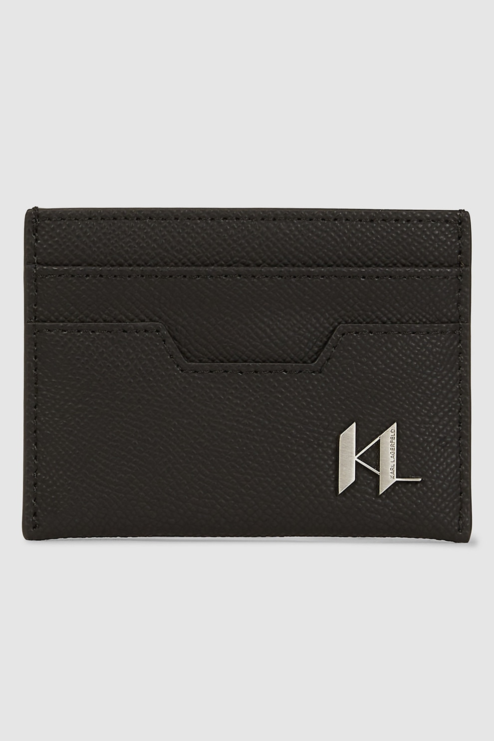 Karl Lagerfeld, Portcart din piele, Negru, Argintiu