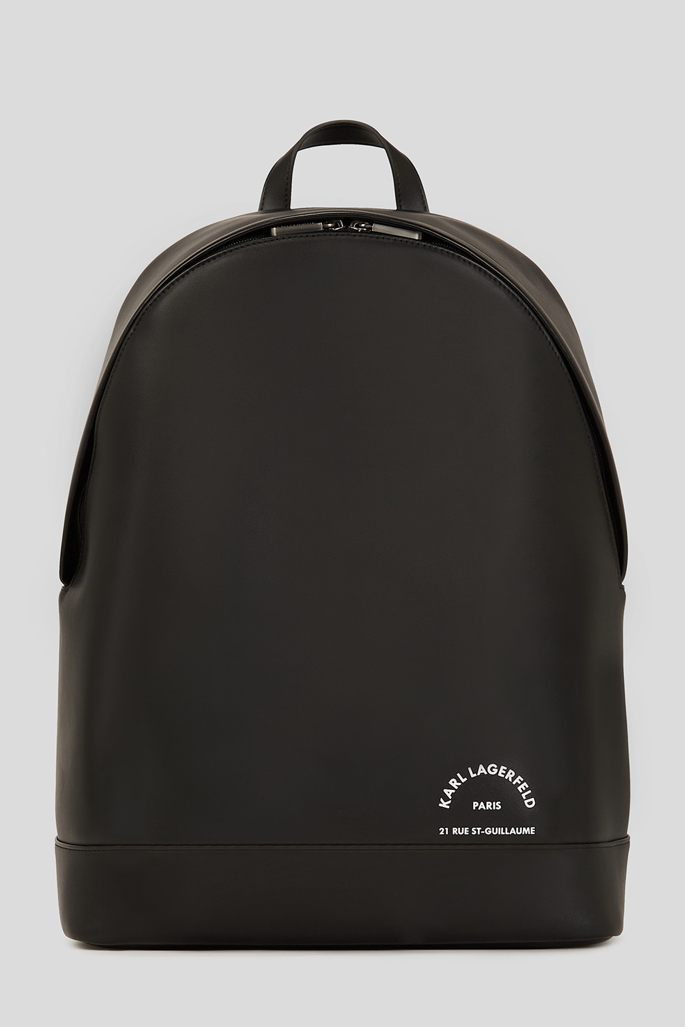 Karl Lagerfeld, Rucsac de piele ecologica cu imprimeu logo, Maro inchis