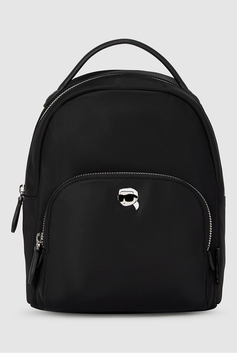 Karl Lagerfeld, Rucsac cu logo si fermoar, Negru