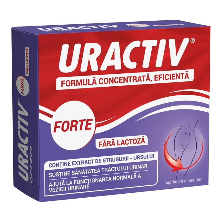 Uractiv Forte fara lactoza pentru sustinerea sanatatii tractului urinar, 20 capsule
