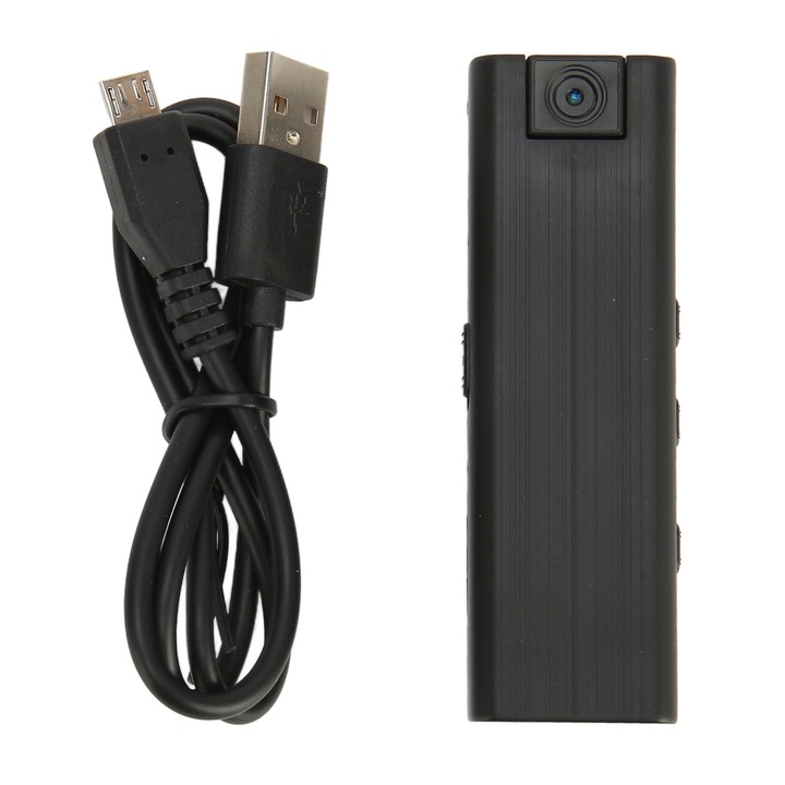 Cameră video 4K HD pentru cască de bicicletă, impermeabilă, cu 5 moduri de iluminare, 2600mAh, pentru ciclism și camping, negru