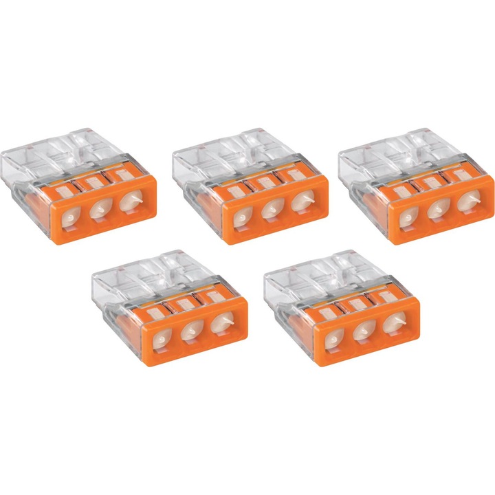 Conector de imbinare pentru conductori unifilari, inclusiv aluminiu WAGO 2273 243 Max. 2,5 mm² cu pasta de contact Alu-Plus 5 BUC