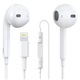 Vezetékes, fülbe helyezhető fejhallgató, Apple termékekkel kompatibilis, Lightning Jack típusú, beépített mikrofon, sztereó hangzás, fehér