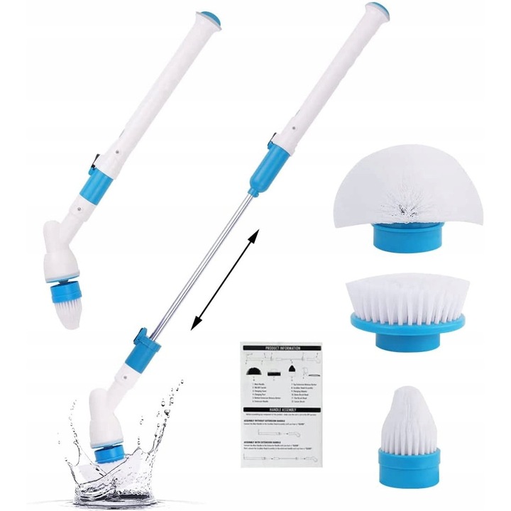 Комплект електрически четки с 4 сменяеми глави, Luka, 115 см, за ефикасно почистване