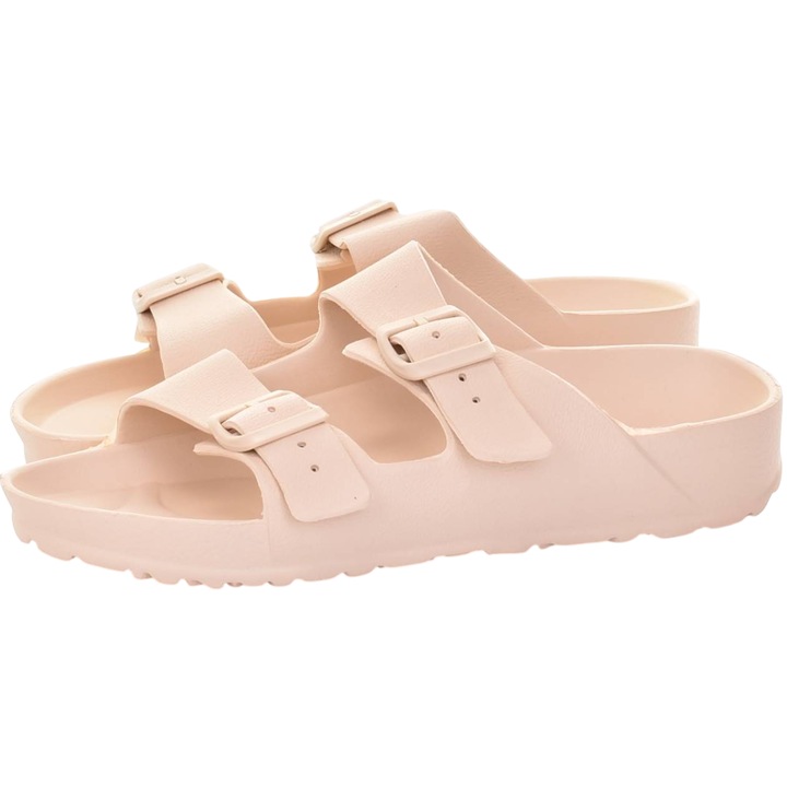 Papuci pentru dama Martinus, slip-on, sintetic, crem
