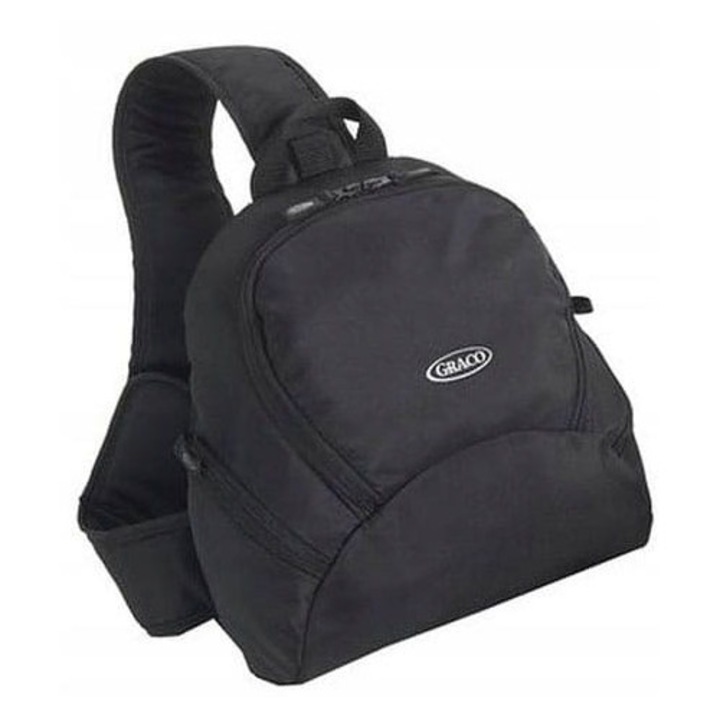 Rucsac si geanta Graco Symbio, negru, material rezistent la murdarie, compartimente multiple