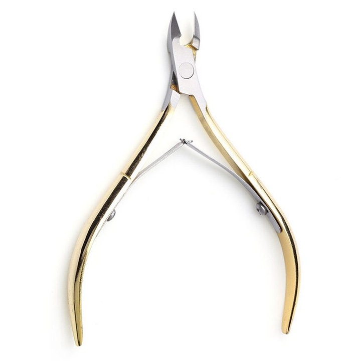 Cleste unghii, otel inoxidabil, Auriu, design ergonomic, lama ascutita