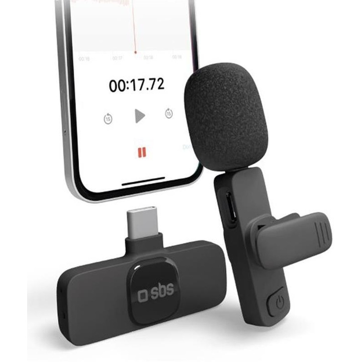 Microfon SBS cu receptor tip C, negru