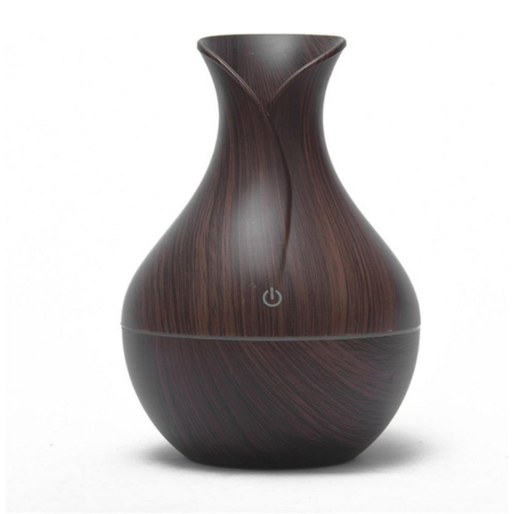 Umidificator de aer cu aromaterapie, Iluminare RGB, Alimentare USB, 200 ml, Negru, Verk Group