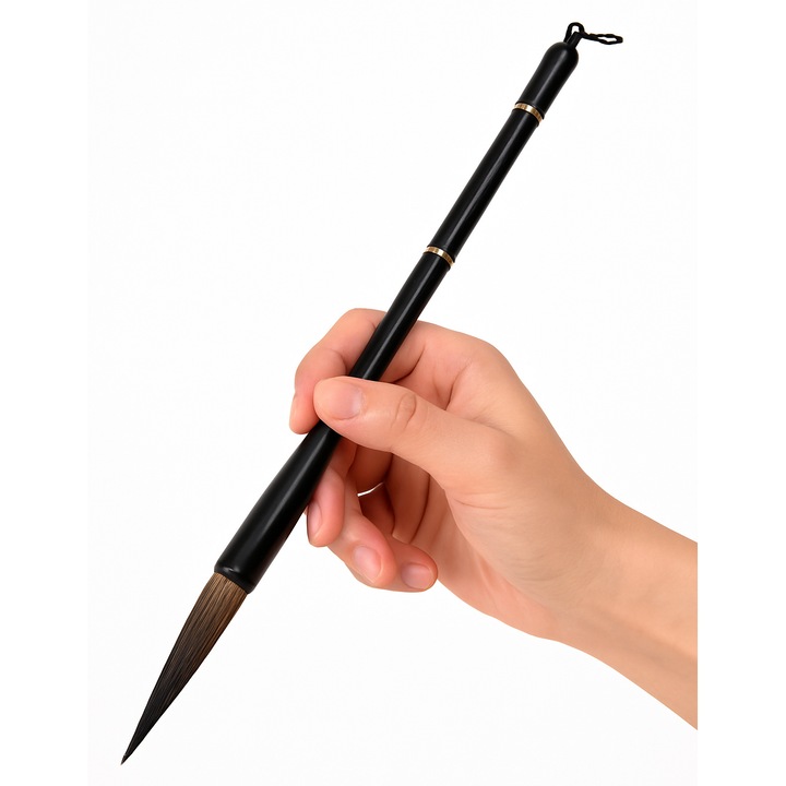 Pensula pentru Caligrafie Chinezeasca si desen, Maner din Bambus, Par de Urs, 39, 5 cm